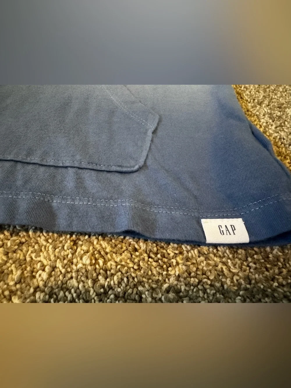 Baby Gap Light Blue Ombre Navy kangaroo pocket toddler cotton t shirt 4T Boy